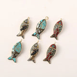 3pcs Nepal Fish Pendant Charms DIY Earrings Necklace Jewelry Accessories