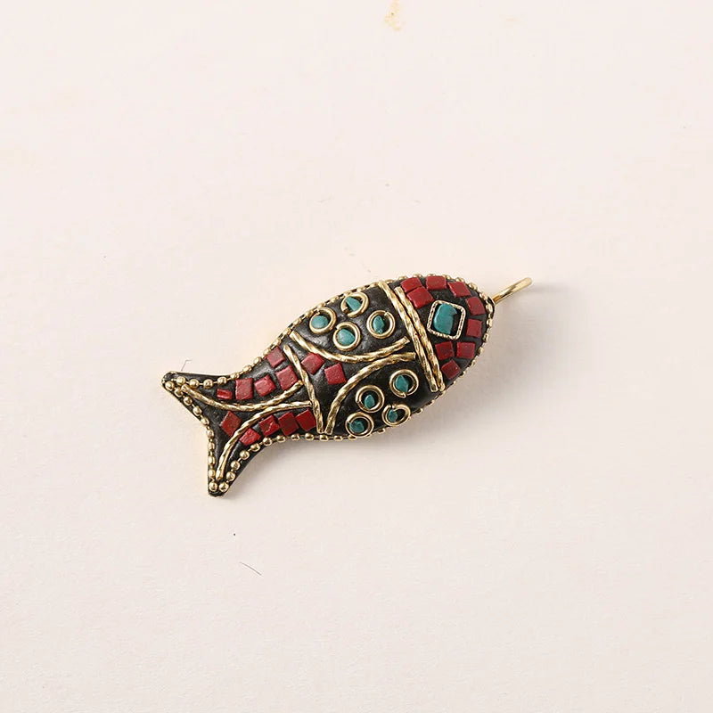 3pcs Nepal Fish Pendant Charms DIY Earrings Necklace Jewelry Accessories