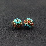 3pcs Nepalese Brass & Clay DIY Necklace Beads