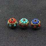 3pcs Nepalese Brass & Clay DIY Necklace Beads