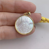 3pcs 21.5mm Natural Lady of Grace Mother Pearl Shell Pendant & Charms