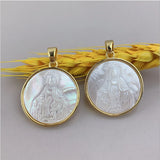 3pcs 21.5mm Natural Lady of Grace Mother Pearl Shell Pendant & Charms