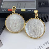 3pcs 21.5mm Natural Lady of Grace Mother Pearl Shell Pendant & Charms