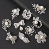Set of 3 Christmas Pearl Bowknot Brooches for Coat Sweater Dress
