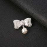 Set of 3 Christmas Pearl Bowknot Brooches for Coat Sweater Dress