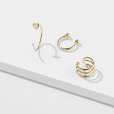 Heart Decor Earrings Minimalist Ear Clip Jewelry Unusual Accessories