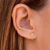 Heart Decor Earrings Minimalist Ear Clip Jewelry Unusual Accessories