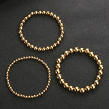 3pcs Stretchable Bead Bracelets High Stainless Steel Jewelry