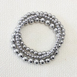 3pcs Stretchable Bead Bracelets High Stainless Steel Jewelry