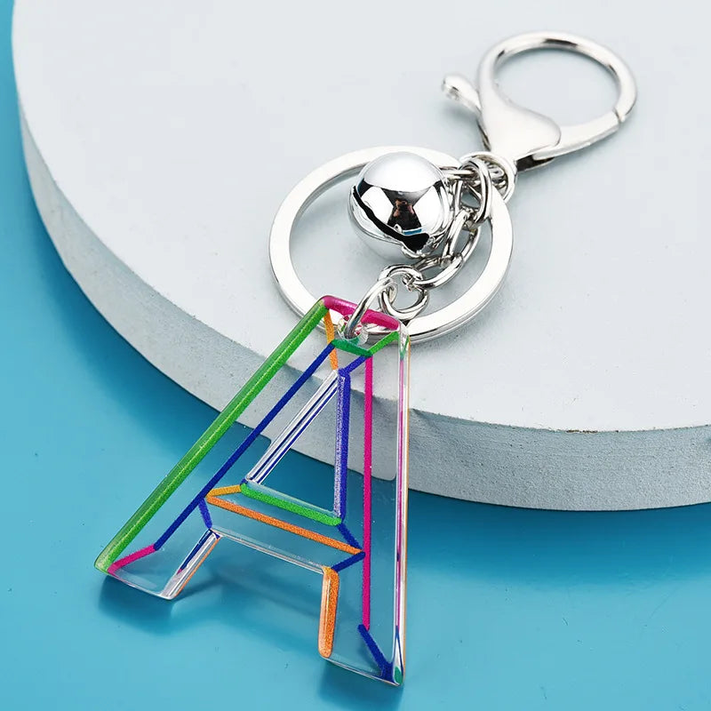 3pcs Tassel English Letter Key Chain Acrylic Accessories Europe America