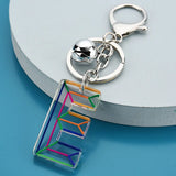 3pcs Tassel English Letter Key Chain Acrylic Accessories Europe America