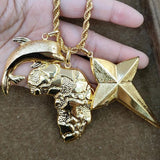 3pcs Pendant with Chain 18k Plated Copper Animal Necklace