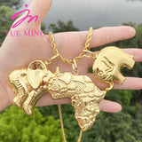 Animal Pattern Pendant Necklace 18k Plated Copper Jewelry