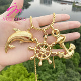 Animal Pattern Pendant Necklace 18k Plated Copper Jewelry