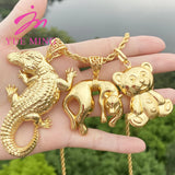 Animal Pattern Pendant Necklace 18k Plated Copper Jewelry