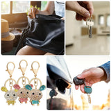 3pcs Rabbit Charm Rhinestone Key Charm Zodiac Metal Rabbit