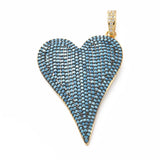 3pcs Brass Micro Pave CZ Heart Pendant DIY Jewelry Making