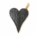 3pcs Brass Micro Pave CZ Heart Pendant DIY Jewelry Making