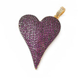 3pcs Brass Micro Pave CZ Heart Pendant DIY Jewelry Making