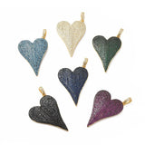 3pcs Brass Micro Pave CZ Heart Pendant DIY Jewelry Making
