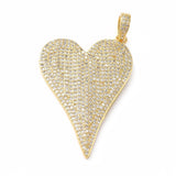 3pcs Brass Micro Pave CZ Heart Pendant DIY Jewelry Making
