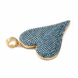 3pcs Brass Micro Pave CZ Heart Pendant DIY Jewelry Making