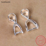 3pcs 925 Sterling Silver Pendant Clip Clasp Pinch Hook Beads Connectors