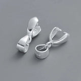 3pcs 925 Sterling Silver Pendant Clip Clasp Pinch Hook Beads Connectors