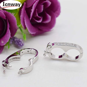 3pcs Rhinestone Gold&Silver Plated Toggle Clasp 1*2cm DIY Bracelet Necklace
