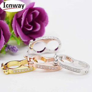 3pcs Rhinestone Gold&Silver Plated Toggle Clasp 1*2cm DIY Bracelet Necklace