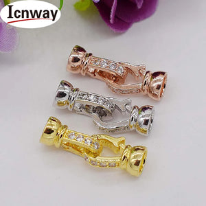 3pcs Rhinestone Gold&Silver Plated Clasps for DIY Bracelet Necklace