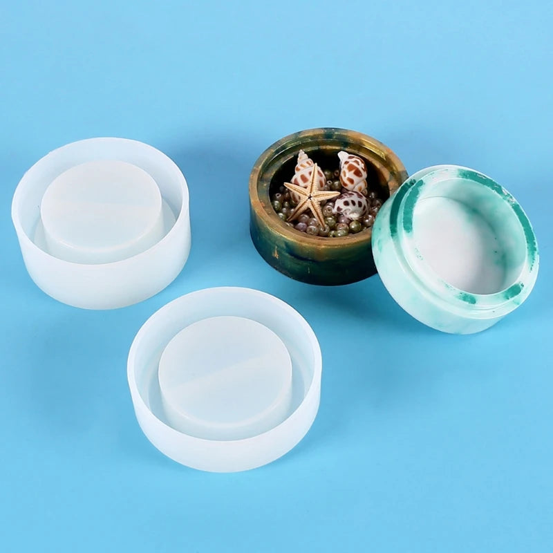 3pcs Round Storage Box Resin Mold Epoxy Silicone Resin Mould DIY Crafts