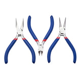 3pcs/Set Steel Short Chain-Nose, Round Nose, Side-Cutting Pliers