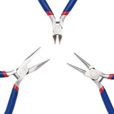 3pcs/Set Steel Short Chain-Nose, Round Nose, Side-Cutting Pliers