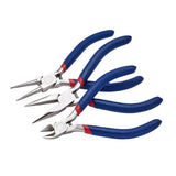 3pcs/Set Steel Short Chain-Nose, Round Nose, Side-Cutting Pliers
