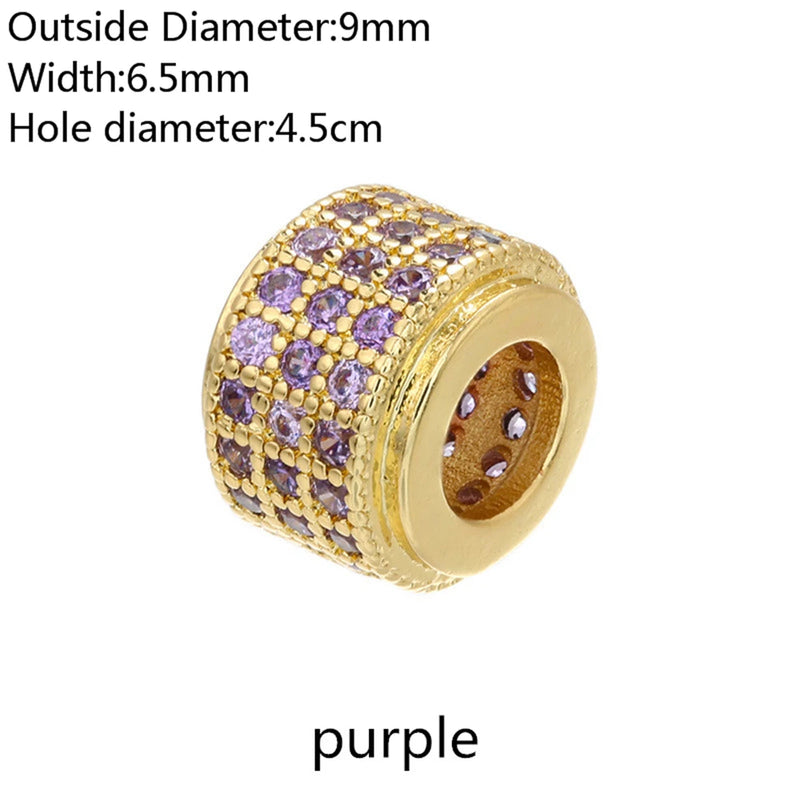 3pcs/Set CZ Spacer Beads for DIY Jewelry Making