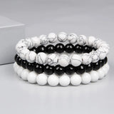 3pcs Natural Stone Beads Bracelet 8mm Multilayer Bangles Tiger Eye Beaded