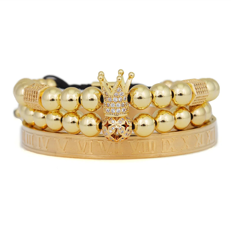 Crown Ball Charms Roman Number Bracelets & Bangles