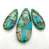 Emperor Stone Beads Droplet Shaped Pendant Earrings Set