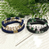 3pcs/Set Personalized Letter Polymer Clay Heishi Bead Bracelet Teacher Bangle