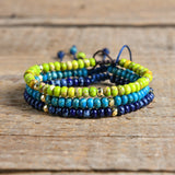 3pcs Stone Japser Friendship Bracelets Couples Yoga Jewelry