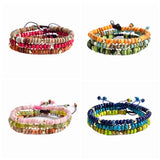 3pcs Stone Japser Friendship Bracelets Couples Yoga Jewelry