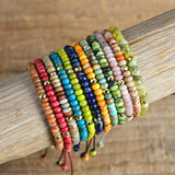 3pcs Stone Japser Friendship Bracelets Couples Yoga Jewelry
