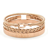 3pcs/Set Roman Numbers Bracelets & Bangles Stainless Steel Love Bangles