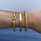 3pcs/Set Roman Numbers Bracelets & Bangles Stainless Steel Love Bangles