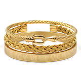 3pcs/Set Roman Numbers Bracelets & Bangles Stainless Steel Love Bangles