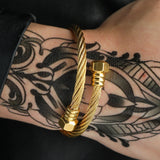 Roman Numbers Bracelet & Bangle Set for Men Stainless Steel Punk Jewelry