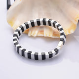 3pcs/Set Vsco Girl Enamel Bracelet Tile Tila Beads Stretch Bangle
