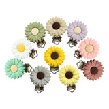 3pcs Silicone Pacifier Clip Flowers BPA-Free Teething Toy
