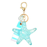 3pcs Starfish Key Chain Dazzling-Color Car Pendant